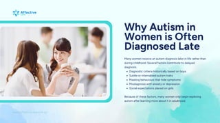 Internalised Autism Autism in Women: Signs, Diagnosis, and Why It Is Often Missed | PDF