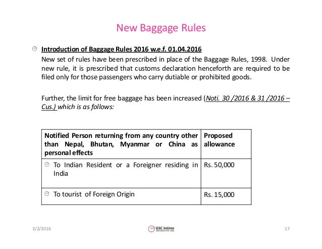 baggage rules 2016