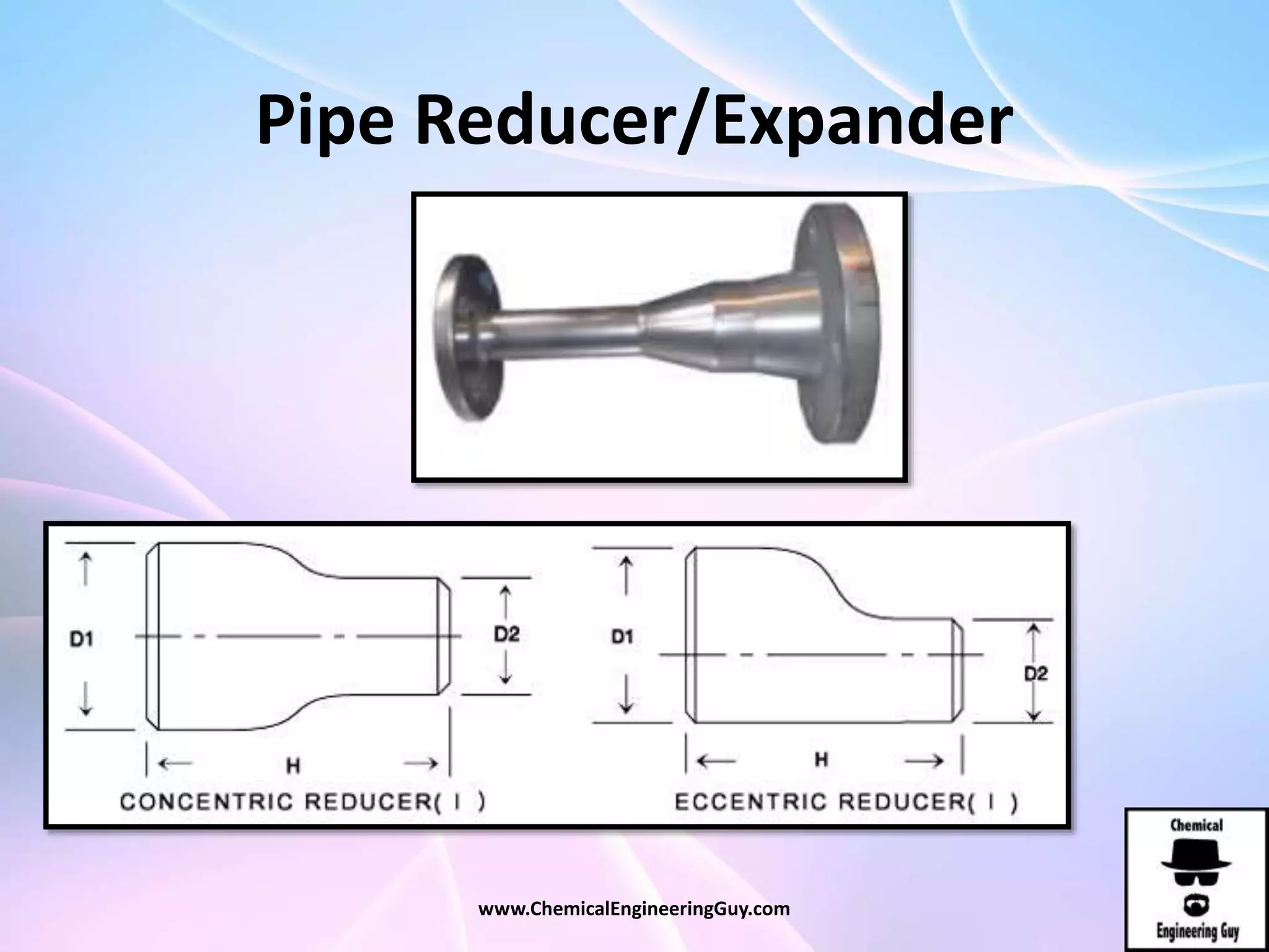 Pipe Reducer/Expander
www.ChemicalEngineeringGuy.com
 