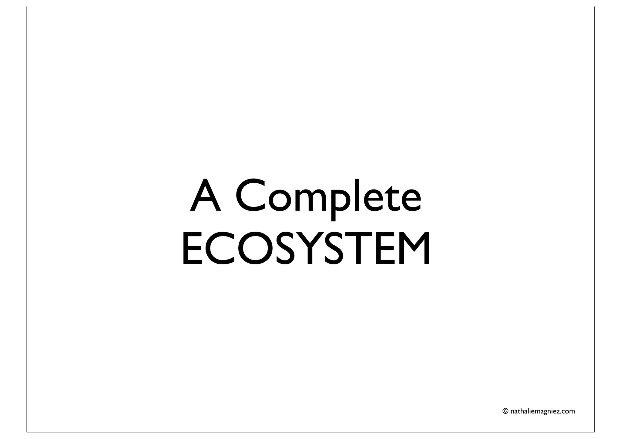 A Complete
ECOSYSTEM


             © nathaliemagniez.com
 