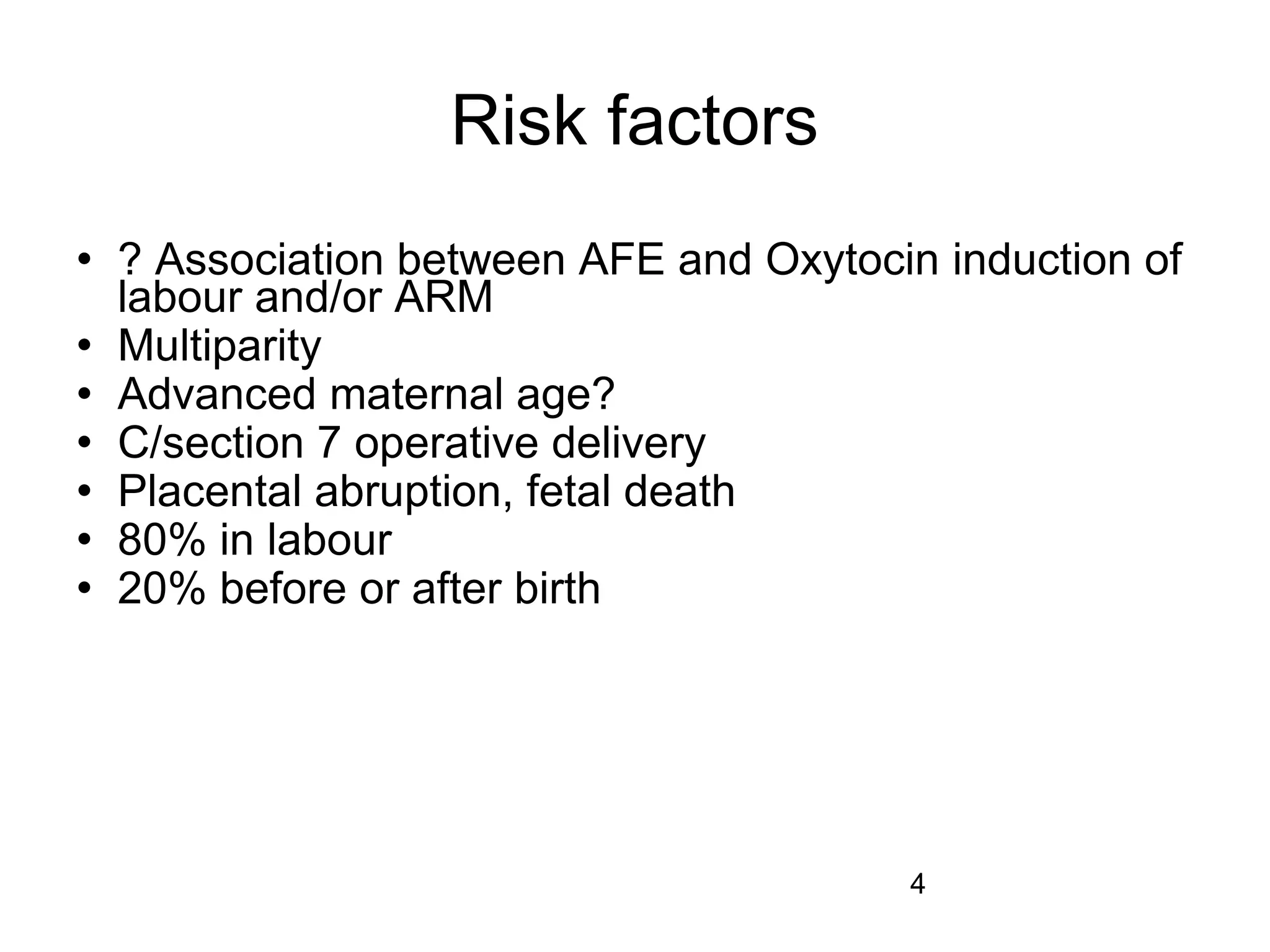 Amniotic Fluid Embolism | PPT