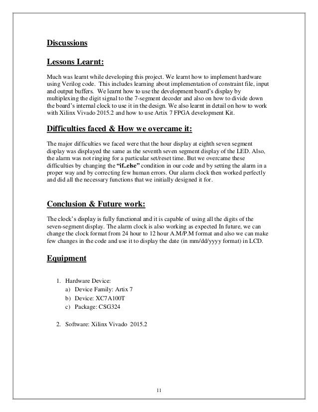 Digital Alarm Clock 446 project report