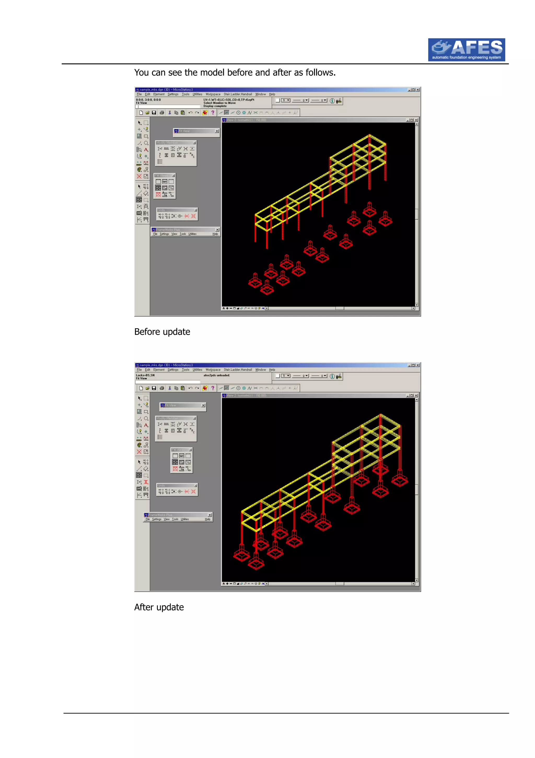 You can see the model before and after as follows.
Before update
After update
 