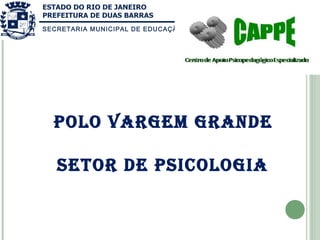 SECRETARIA MUNICIPAL DE EDUCAÇÃO

Polo vargem grande
Setor de PSicologia

 