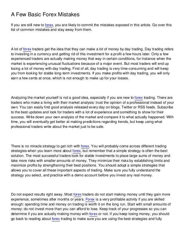 Forex mistakes