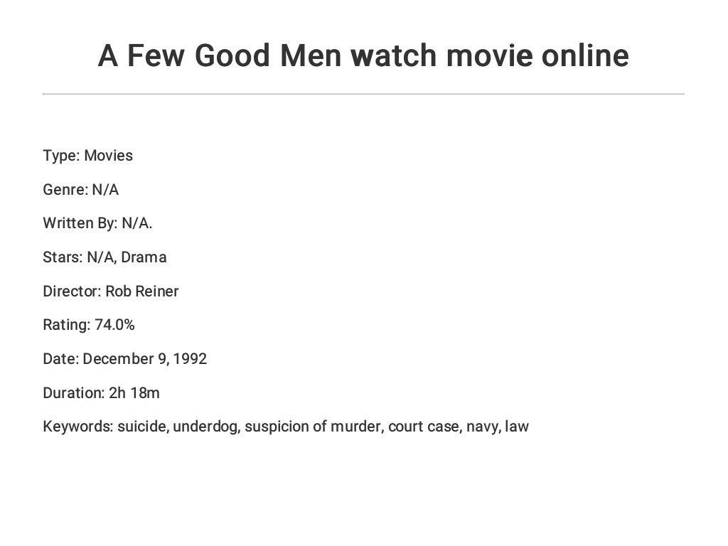 A Few Good Men watch movie online