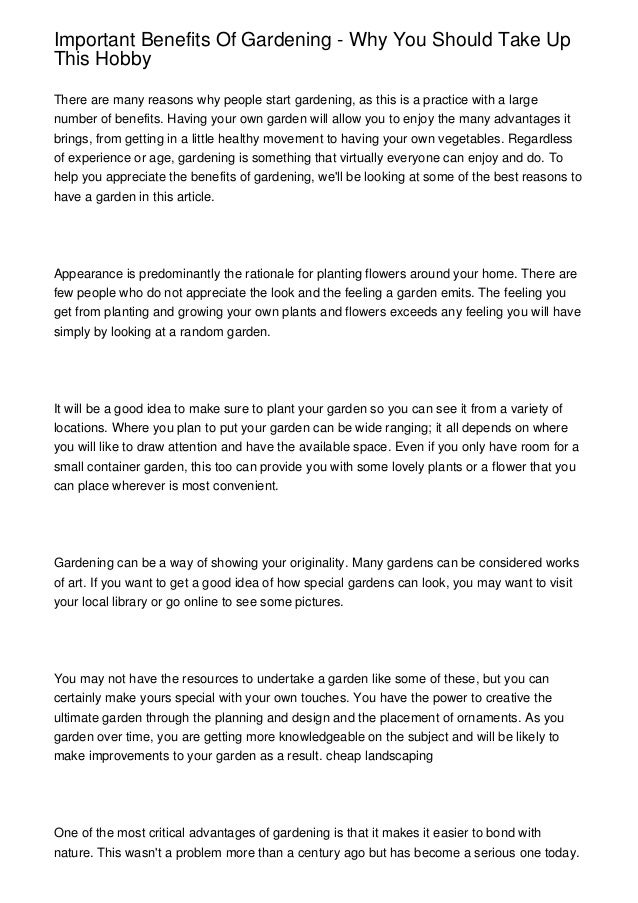 essay about gardening