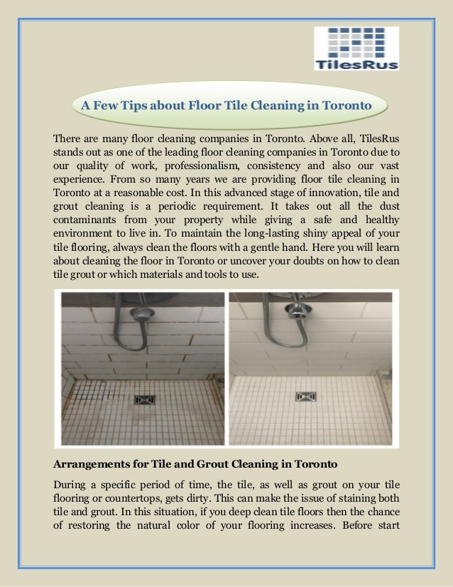 A Few Tips About Floor Tile Cleaning In Toronto