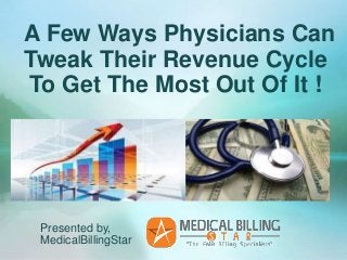 A Few Ways Physicians Can
Tweak Their Revenue Cycle
To Get The Most Out Of It !




 Presented by,
 MedicalBillingStar
 