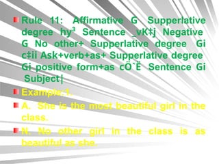 Affirmative to Negative(transformation of sentences) by Ashek Sarker | PPTX