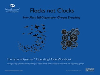 1
PD OS Workbook v3.5.2
Using a living systems view to help you create more open, adaptive, innovative self-organising groups.
www.patterndynamics.net
The PatternDynamics Operating System Workbook
TM
Flocks not Clocks
Learning the Principles of Self-Organisation
 