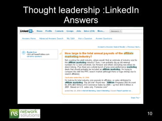Thought leadership :LinkedIn Answers 