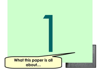 1 What this paper is all about… 