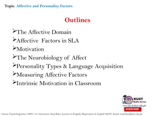 Affective and Personality Factors in Second Language Acquisition ...