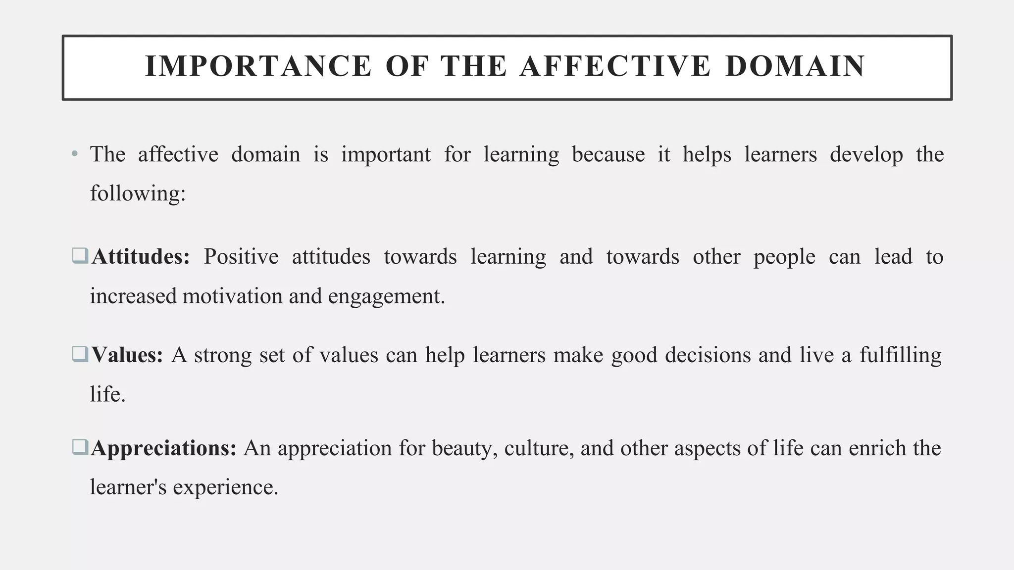 Affective Domain Bloom Taxonomy | PPTX