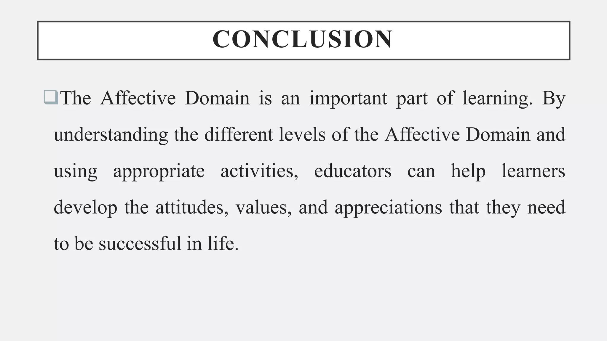 Affective Domain Bloom Taxonomy | PPTX