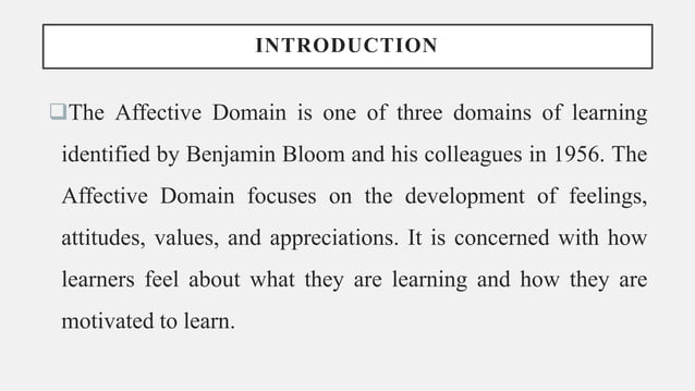Affective Domain Bloom Taxonomy | PPTX