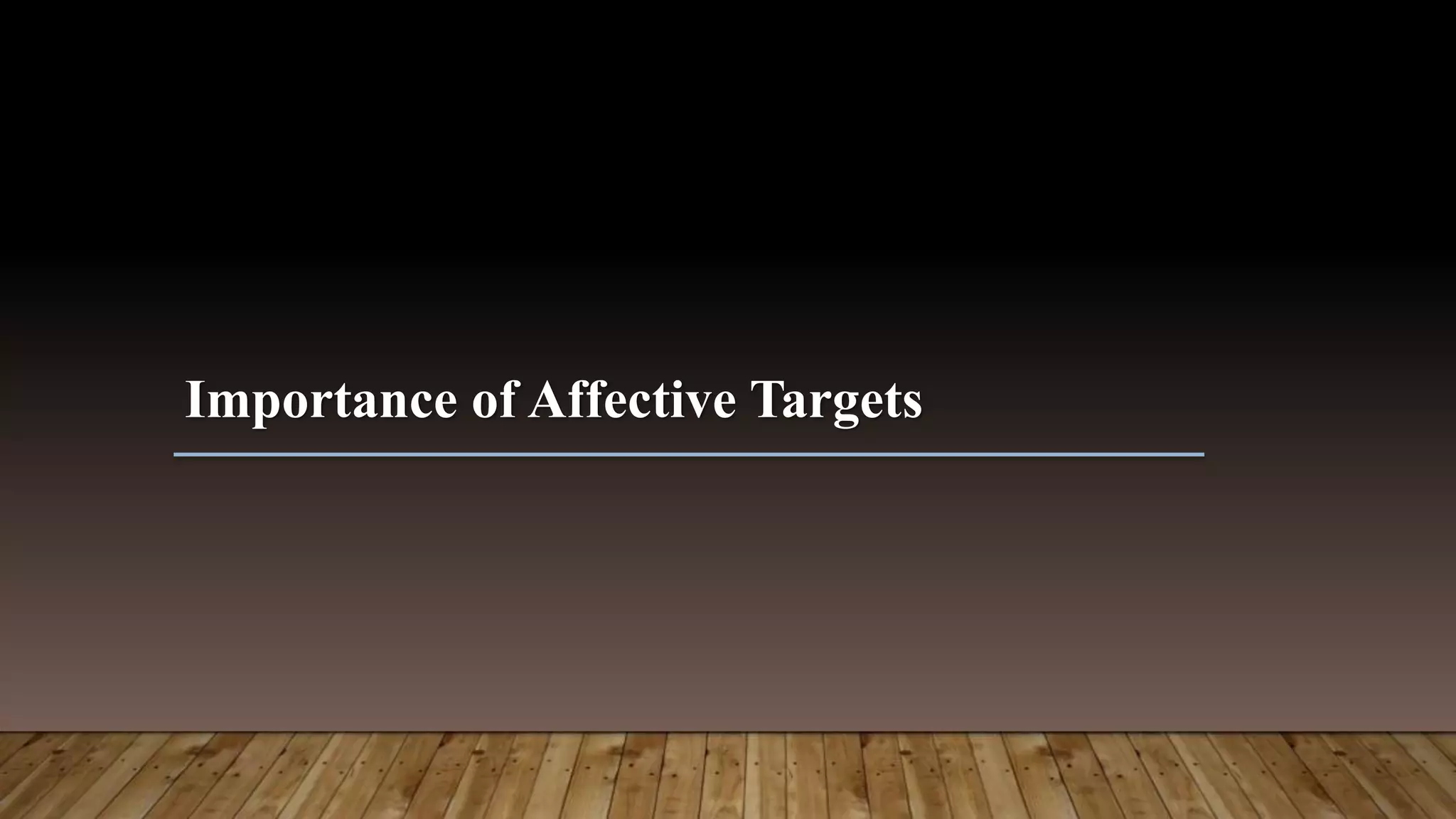 Importance of Affective Targets
 