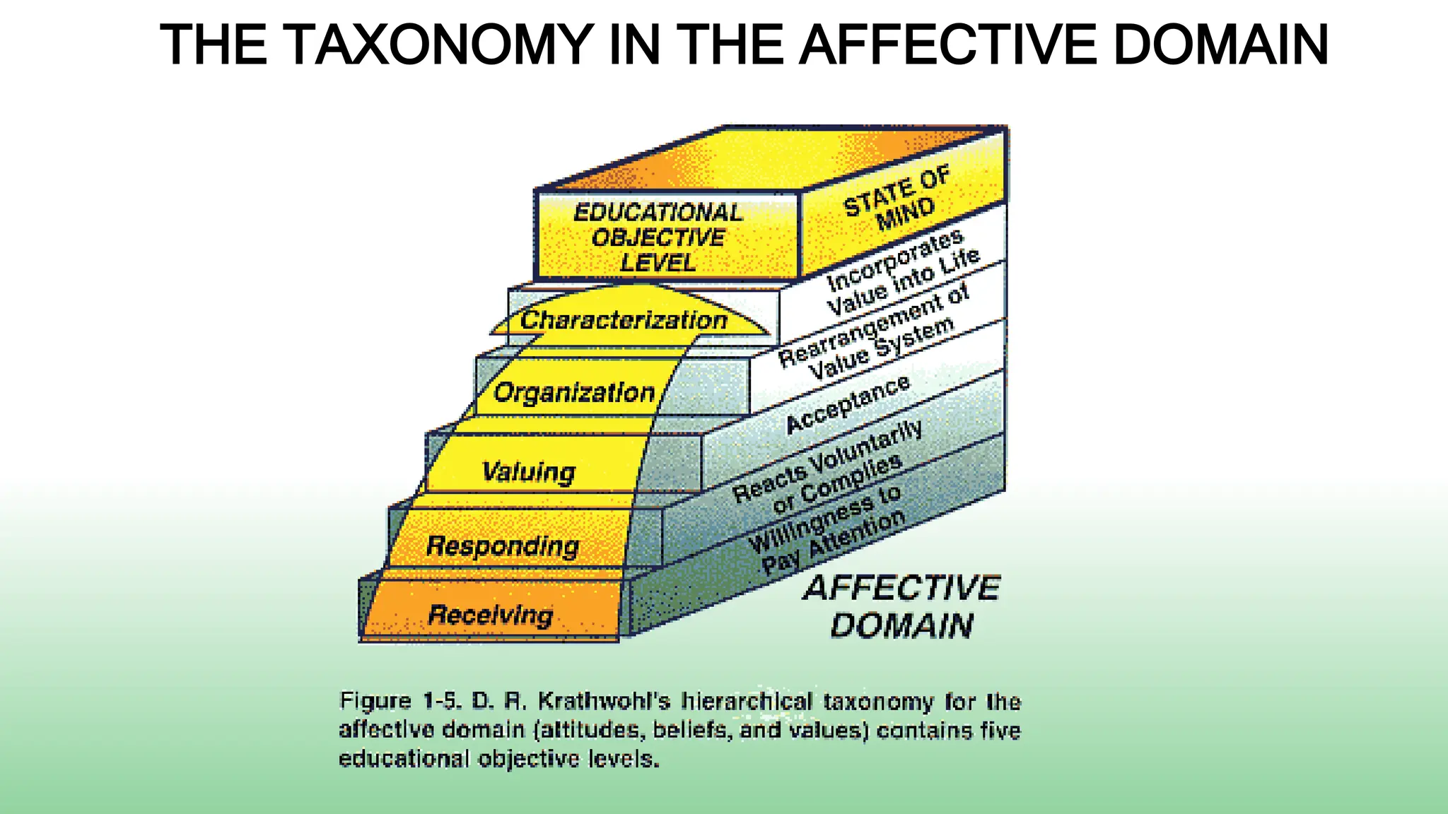 THE TAXONOMY IN THE AFFECTIVE DOMAIN
 
