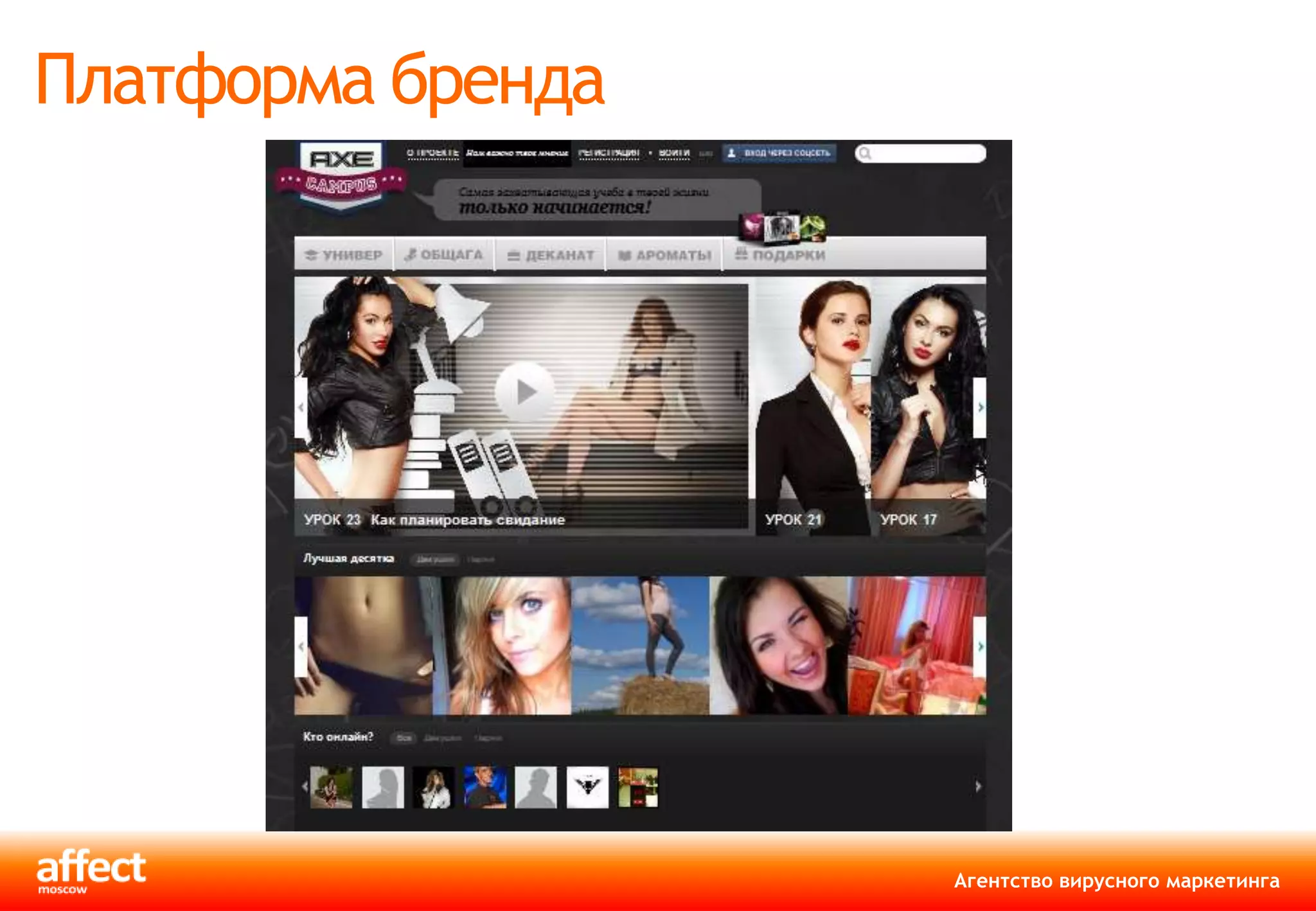 Платформа бренда




                   Агентство вирусного маркетинга
 