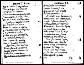- e . . .-.._, ., _
.. "
Dereo5 ll. P:lrte.- ,-~/
:;.
Emblema XI•., . 'JI::
,o)'mi cII1p"'~ /la peral (40a defu duet:o)" dueñumio,
N.o qlmJePUf' mal mirlltJo. en toda latierrafinta '"
regijlr~rtl mi cuytlaao nodexajin riegoplantA
Je/utU,montes,~ampOJJ'Ual!u; lefus lagrlmas él ru). ..
fin d/U,ca,{t1J ,pl.J%.JS."t<O~J,
Al m01Jte, JI las auras 1'Of4/' 11'
lJ.ue nI; es paya mal b,.l/caM. que in quictll mil'l1ezes .2naa '
~/a¡ p~,,.a leal venfór. li con/lis laflimas 4blanda, . '-
que con narIZ:. ,td!uina fon fUJ E{hos abre envOC.JJ
entre ¡!JJ z~rraj/e e/pina, Si,. mas luz, ¿')lIdrdo, Ó
gui4
, e/'Ufmto al"fict'a explor• . ,lospüs de lajue1'tejia,
r ra!trcRda {ú JmeOtJ qZ!e qu.ay.¡do d%Y',1 H 9101'
peñiU, t' bOlqu! att',opeJ¡/J~ t ',:tInJuntos ,no ay/zlro1'
_
, ála mif1nafierapafa" que~~llt¡Je tifu valent¡a.
yen la gruta ~e/u Caj1, Soja eflacr'llodo Juga1'~
.
1'
6 lapr~nde.l61",le~udla . lfo/aa todafJor,y hierba
A,ud.ame, uM'ada!mil ,.,6 llComp,:ña ;" Bomo eierua
alOJ NjlrOJ de mi.gll!1·itl J'JOpud.ebe,.¡dll!a1'al'
pMestu aYJlJ()t'ofo metno,.i" Sola ti todoJ impfJI'tuna ,
"
li..mboliza conmi pena. ~ol"/u bien.l' atodoJ vnA
. ,
11
~1IrJq~iQ~11I1fI1'mQI rq~~
If
tofo ref¡ondlJlh:lOQ
'4
':}" .. . ~. ,
1I
:.; _ I!
I
© Biblioteca Nacional de España © Biblioteca Nacional de España
 