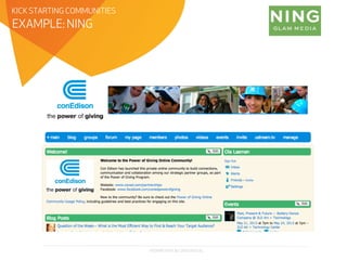 PROPRIETARY & CONFIDENTIAL
EXAMPLE: NING
KICK STARTING COMMUNITIES
 