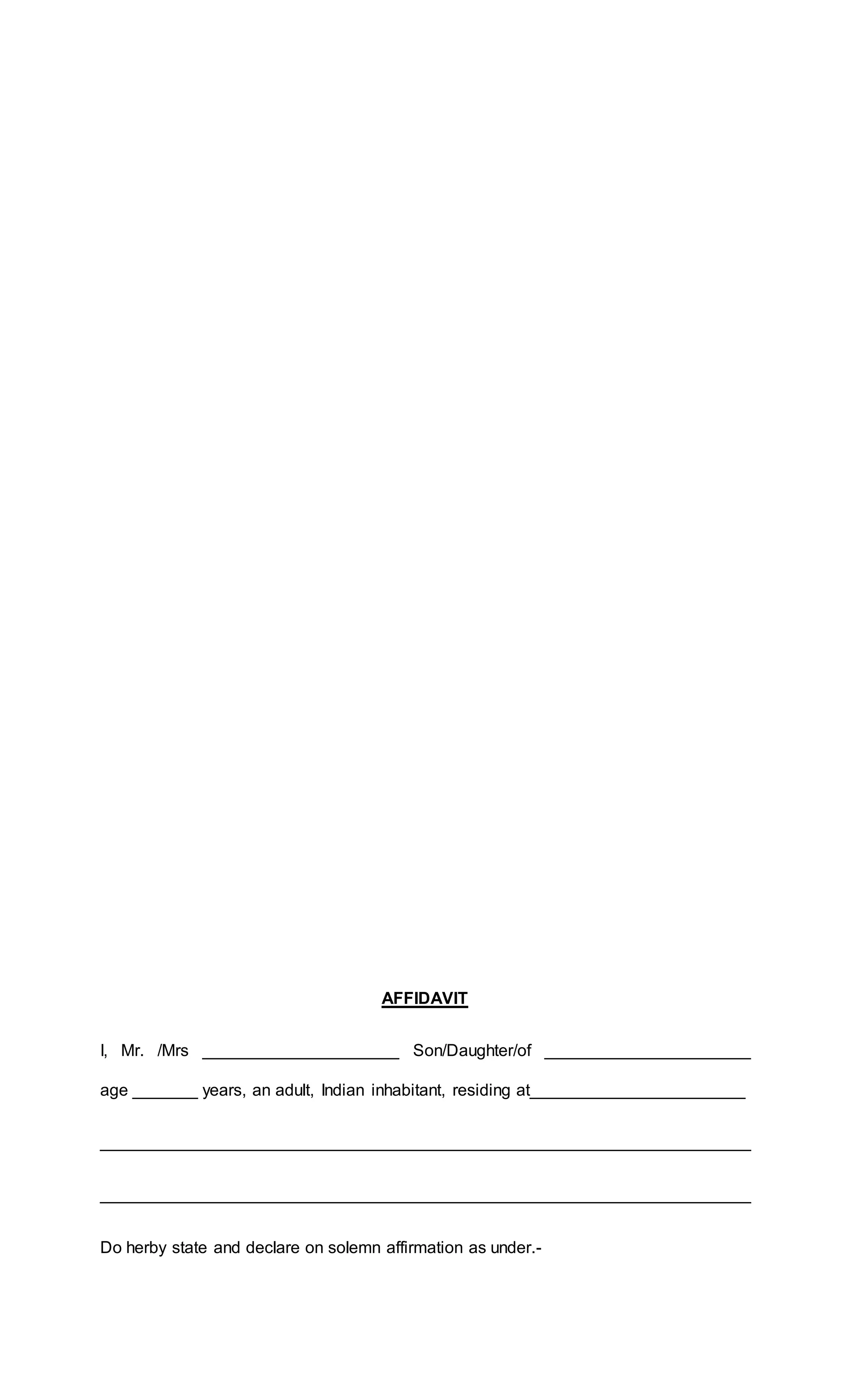 Misformation Form Affidavit for name mistake/misprint in result or any other document | DOCX