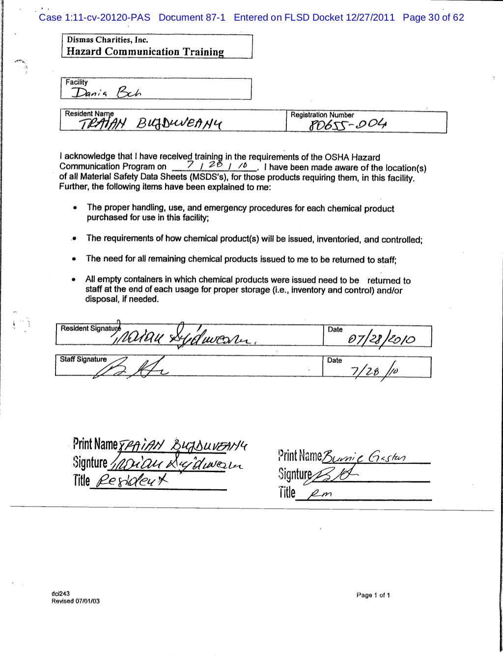 Affidavit in support of motion for summary judgment