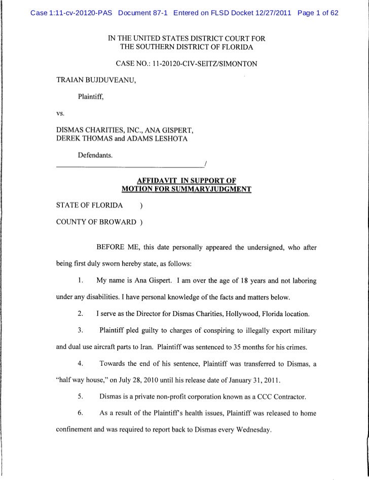 Affidavit justice of the peace