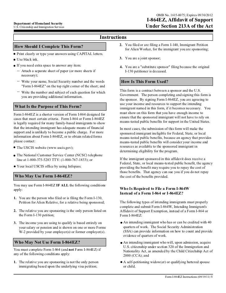 affidavit of support i 30 petition for alien relative form