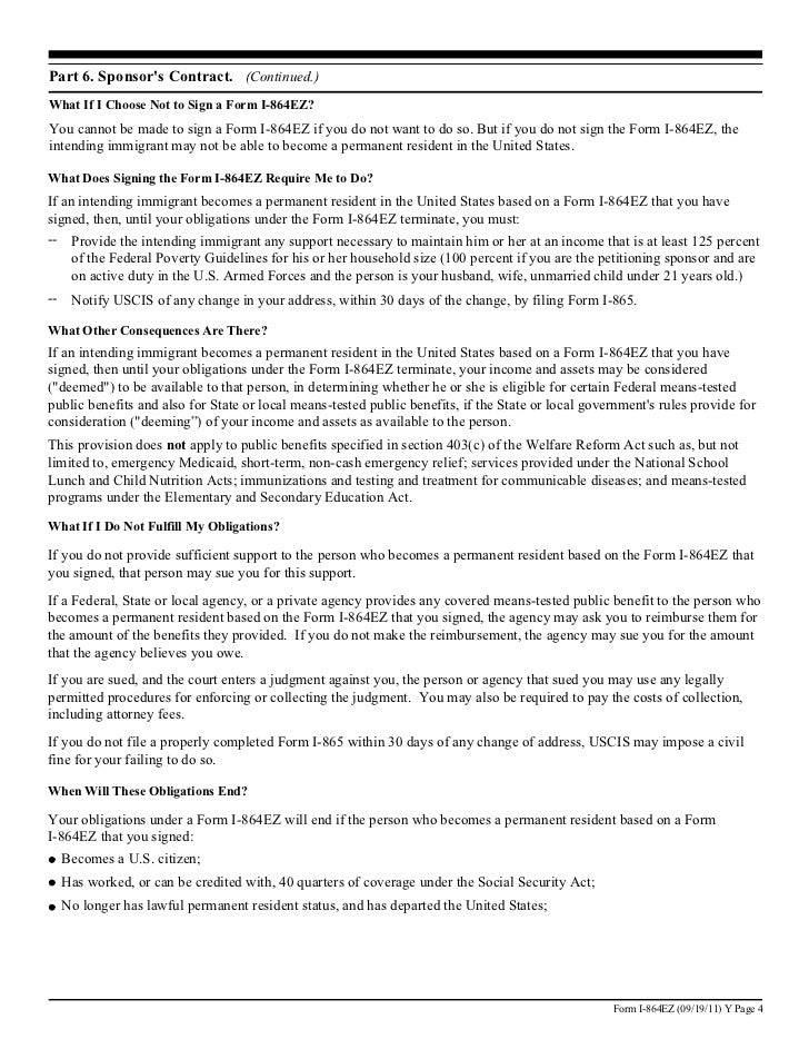affidavit of support form i 865