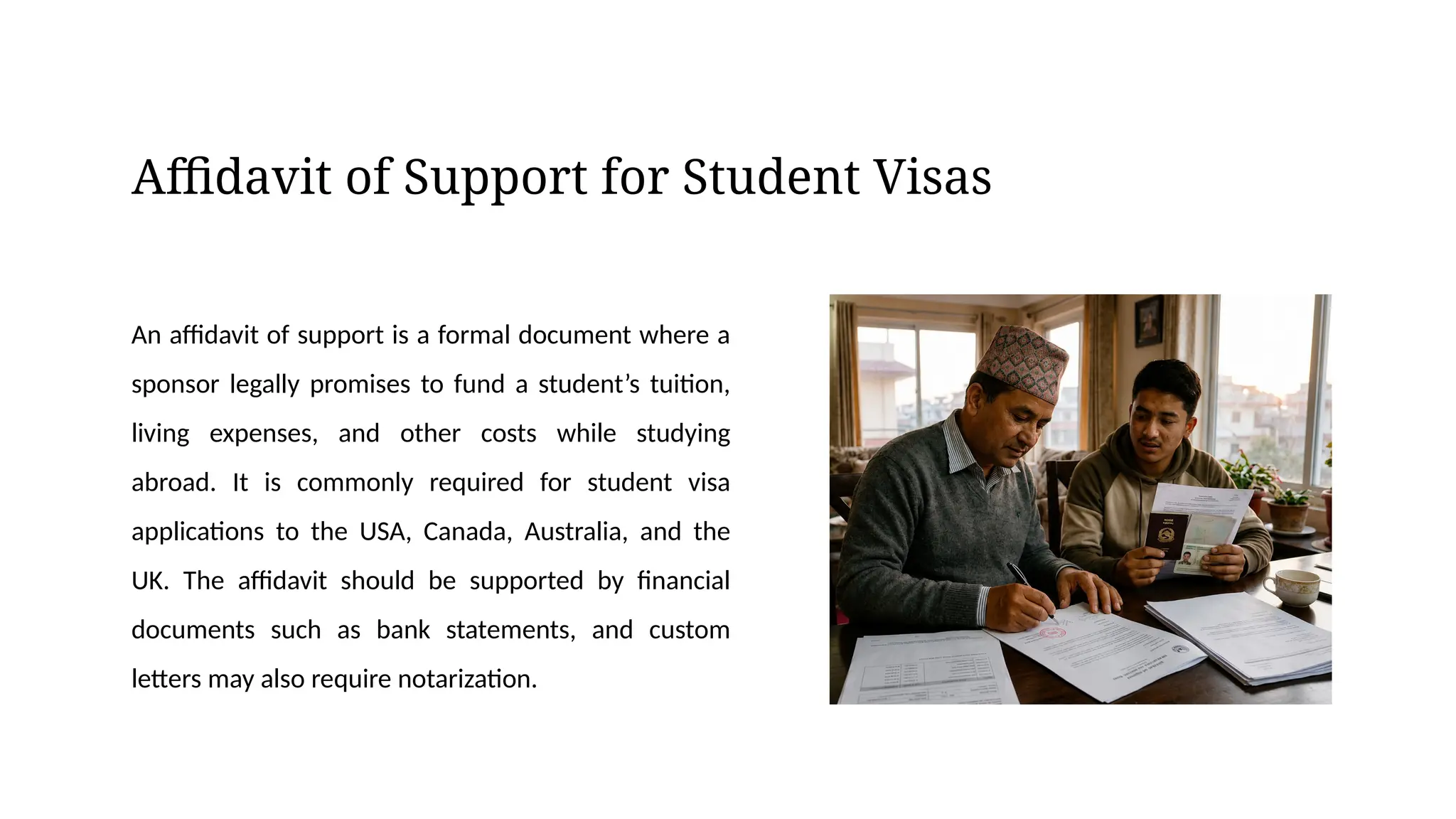 Affidavit of Support Sample for Student Visa Applications 2026