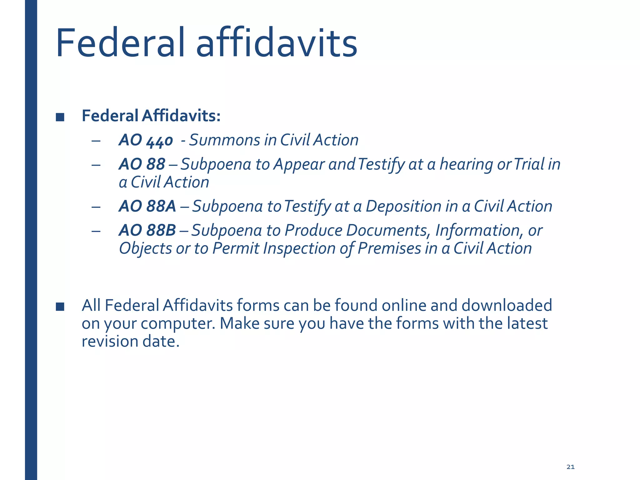 Creating Bulletproof Affidavits | PPTX | Legal Services Industry ...