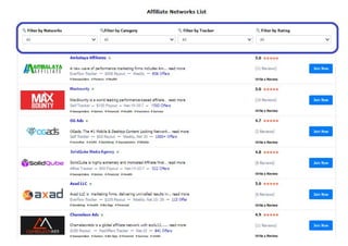 Affiliate Networks List