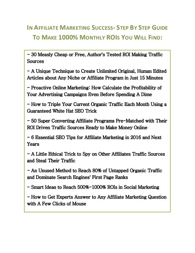Affiliate Marketing Guide