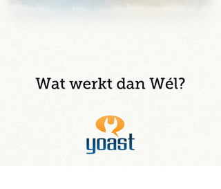 Wat werkt dan Wél?
 