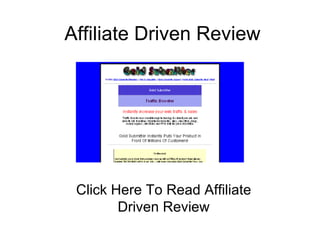 Affiliate Driven Review Click Here To Read Affiliate Driven Review 