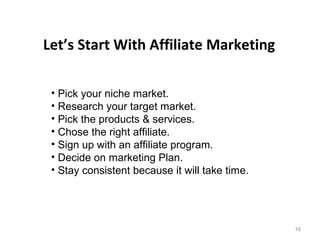 Affiliate marketing 101 - Beginners guide.