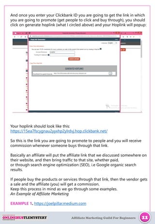 Affiliate marketing guide for beginners | PDF