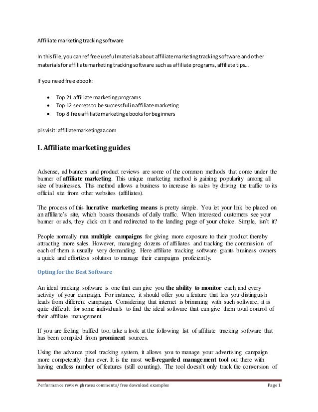 Affiliate Marketing Tracking Software