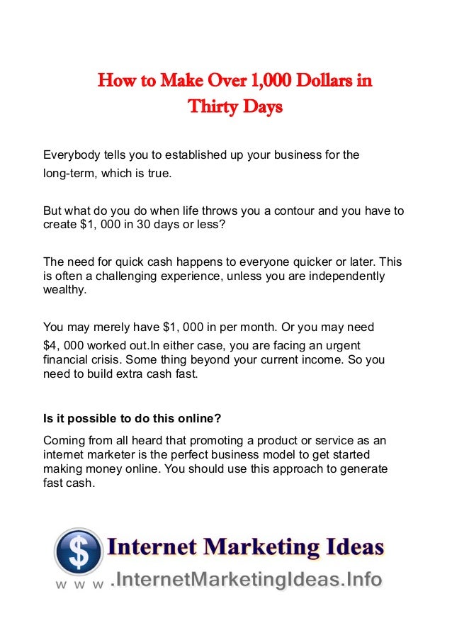 Affiliate Secrets How To Make Over 1 000 Dollars In 30 Days