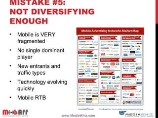 MISTAKE #5:
NOT DIVERSIFYING
ENOUGH
• Mobile is VERY
fragmented
• No single dominant
player
• New entrants and
traffic typ...