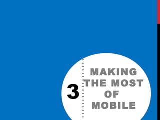 3
..................
MAKING
THE MOST
OF
MOBILE
 
