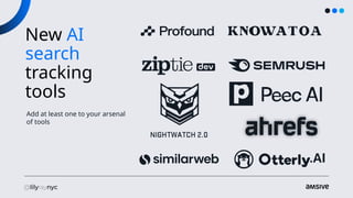 New AI
search
tracking
tools
Add at least one to your arsenal
of tools
 
