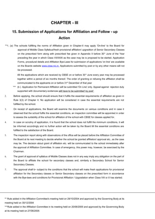 Affiliation bye laws | DOC