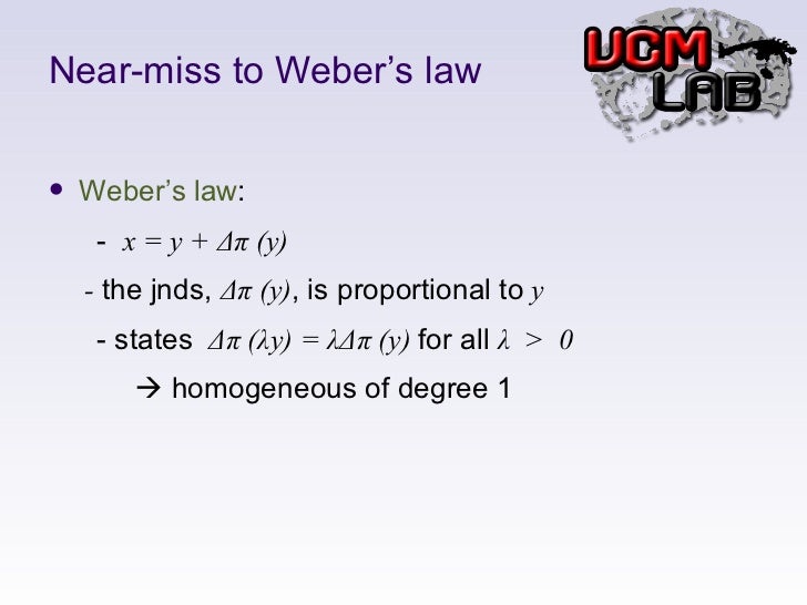 Affine representations in psychophysics and the near miss to weber’s