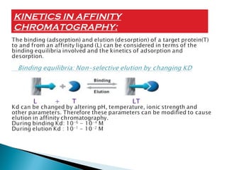 KINETICS IN AFFINITY
CHROMATOGRAPHY:
 
