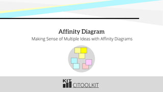 CITOOLKIT
Affinity Diagram
Making Sense of Multiple Ideas with Affinity Diagrams
 