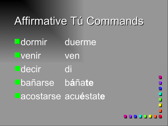 Affirmative Tu commands