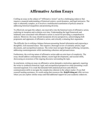 Editorial: The Complexities Of Affirmative Action: A Balanced Look At Its Pitfalls - zyxpchs